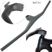 3K Carbon MTB Bicycle Riser-17 Degree One-Shaped Handlebar With Stem Black Matte Carbon MTB Handlebar