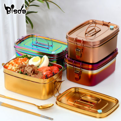 Stainless Steel Lunch Box Top Grade SUS304 Portable Outdoor Leak-Proof Food Container Storage Thermal Metal Box Stock Laser