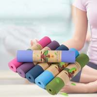 เสื่อโยคะ yoga mat สีทูโทน วัสดุ TPE หนา 6 มม.  กันลื่น ออกกำลังกาย fitness กระชับหุ่นสวย