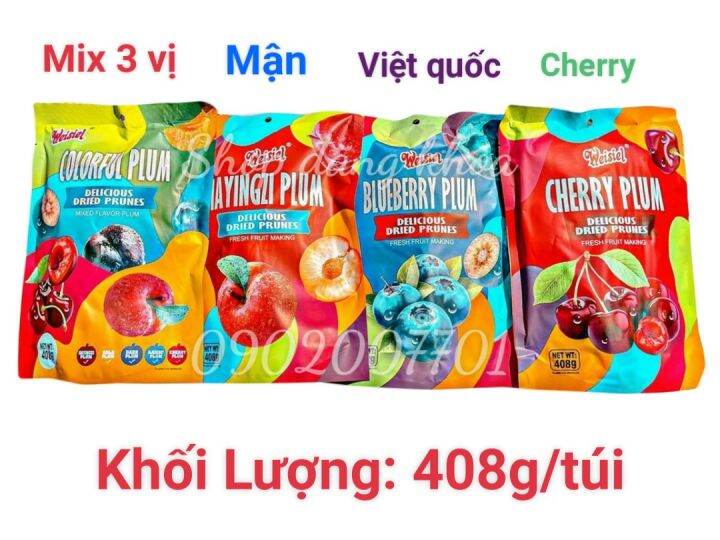 Quà Tết 2022] Ô Mai Cherry/ Việt Quốc/ Mận Weisiel 408G - Ô Mai Xí Muội Mix  Đủ Vị-Đồ Ăn Vặt-Ăn Vặt-Tết-Bánh Mứt Tết | Lazada.Vn