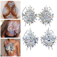 Breast Chest Glitter Gems Body Jewelry Sticker Crystal Tattoo Halloween Festival Rhinestone Stones for Party and Festival