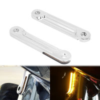 2XMotorcycle ด้านหน้า LED Flush Fork Turn สัญญาณไฟสำหรับ Harley Touring Street Electra Glide Road King FLHT 1998-