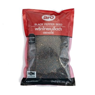 สินค้ามาใหม่! เอโร่ พริกไทยเม็ดดำ 500 กรัม aro Black Pepper 500g ล็อตใหม่มาล่าสุด สินค้าสด มีเก็บเงินปลายทาง