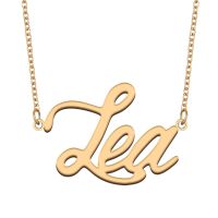 Lea Nameplate Necklace for Women Stainless Steel Jewelry Gold Plated Name Chain Pendant Femme Mothers Girlfriend Gift