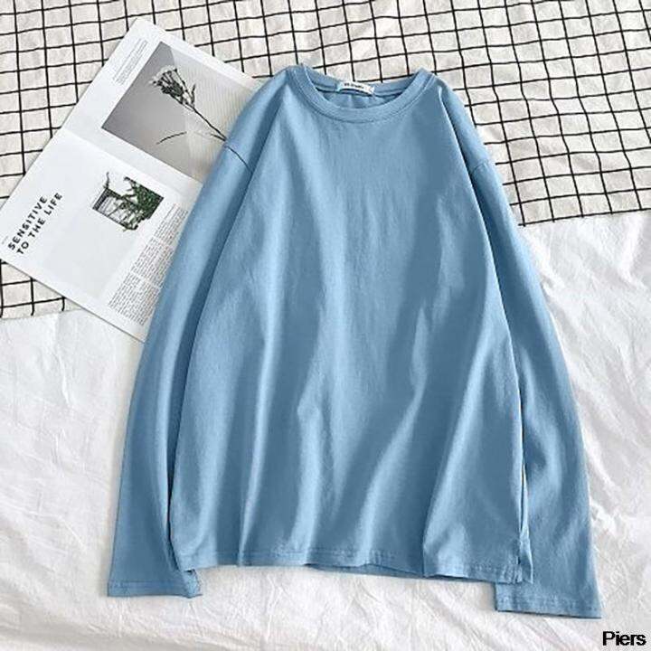 2021-multiple-colour-new-autumn-women-loose-korean-solid-color-ins-style-long-sleeve-o-neck-woman-t-shirt