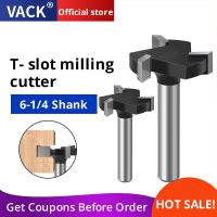 VACK 1/4－6mm Shank T-Slot Milling Cutter 3Flutes Router Bit Set T Slotting Hole Bits Groove Wood เครื่องมือกัดไม้