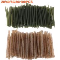 【CW】100PCS Terminal Carp Fishing Anti Tangle Sleeves Connect with Fishing Hook Rubber Tip Tube Positioner Terminal Fishing Tackles