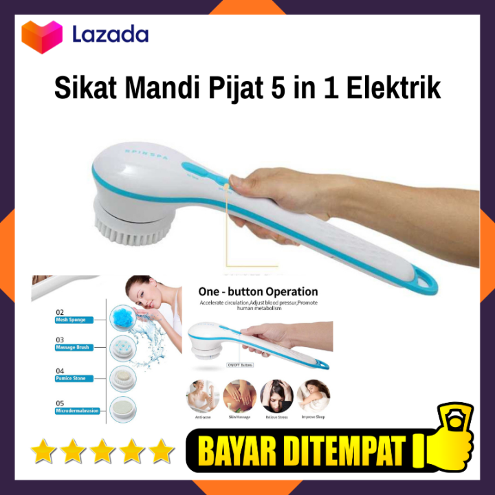 Alat Pembersih Badan 5 In 1 Alat Pijat Mandi Elektrik Sikat Mandi