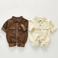 ใหม่ทารกแรกเกิดชายหญิง Corduroy Jumpsuits เสื้อผ้าฤดูใบไม้ผลิฤดูใบไม้ร่วงเด็กทารก Rompers แขนยาวเด็ก Rompers 0-3Yrs