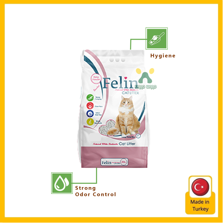 FELIN Cat Litter Baby Powder Scented 10L Lazada