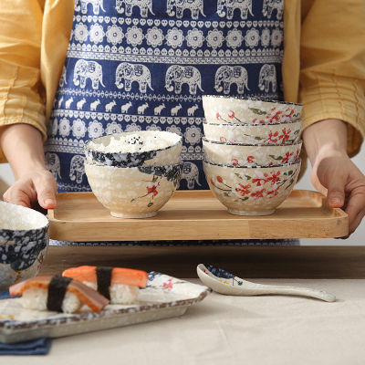 Japanese Style 4.25 Inch Large Soup Bowl Noodle Bowl Underglaze Snowflake Porcelain Pink Ramen Bowl Ho Soup Rice Bowl