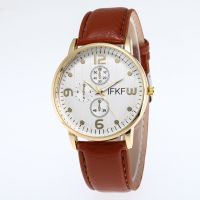 【July】 Amazons new hot style fashion belt business casual quartz watch three-eye simple dot scale mens