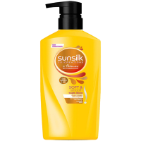 LeeMart ครีมนวดผม ซันซิล SunSilk 380ML นวด ซันซิน สูตร ซอฟแอนด์สมูท สีเหลือง ขนาด 380 มล.