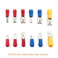 10/50pcs Insulated Female Male Crimping Terminals 2.8mm 4.8mm 6.3mm Seal Spade Electrical Wire Connector Wiring Cable Plug