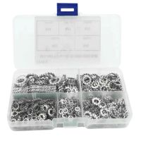 700pcs M3/M4/M5/M6/M8 Combination Box Stainless Steel 304 External Toothed Star Gasket Serrated Lock Washer Assortment Kit Nails Screws  Fasteners