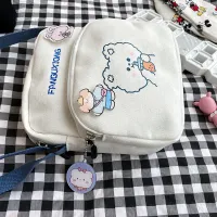 Small Women Canvas Shoulder Bags Korean Cartoon Print Fashion Mini Cloth Handbags Phone Crossbody Bag for Cute Girl 2021 Purse