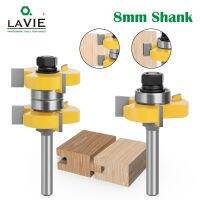 LAVIE 2pcs ชุด 8mm Shank Tongue Groove Router Bits Set Stock 1-1/2 Tenon Milling Cutter สําหรับงานไม้เครื่องมือ Bit