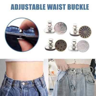 1pcs Detachable Waist Button With Bow Pattern Metal Button Button For Clothes Button Waist Trouser Pants Pin Adjustable N9H3