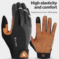 Cycling Gloves All-finger Shock Absorber Anti-skid Motorcycle Gloves Full-finger Touchscreen Velvet in Spring Autumn Winter