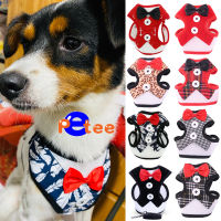 Elegant Bow Dog Harness Vest Adjustable Soft Breathable Mesh Necktie Traction Rope Harness With Leash for Puppy Cat2023