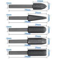 ตะไบดอกสว่านโรตารี่5ชิ้นตะไบสำหรับขัดโลหะร่องบดอุปกรณ์ขัดกัดและแกะสลักก้าน6มม.