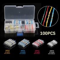 100Pcs Mixed Heat Shrink connect Sordering Terminals Waterproof Solder Sleeve Tube Electrical Wire Insulated Butt Connectors Kit