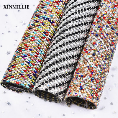 24*40cmRoll Mix Color Rhinestone Trimming Hot Fix Self Adhesive Banding Wedding Decoration Accessories Crystal Mesh DIY Clothes