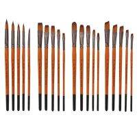 【YF】 5Pcs/lot Orange Red Rod Brush Set Nylon Hair Watercolor Brushes Oil Atr Supplies