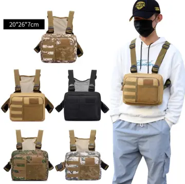 Cheap Black Tactical Bag Men Nylon Chest Rig Bag Hip Hop Streetwear  Functional Boy Chest Rig Kanye West Wist Pack Tactical Waist Pack