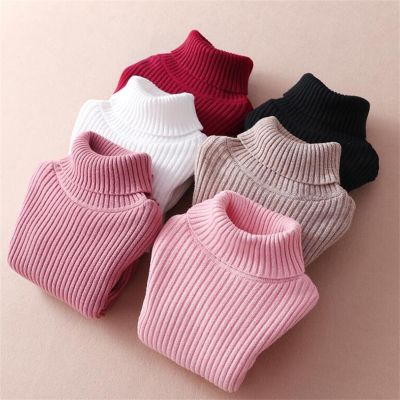 Children Sweater Pullovers Fall Winter Boys Girls Warm Sweaters Tops Baby Bottoming Shirt Kids Clothes 3-10 Years