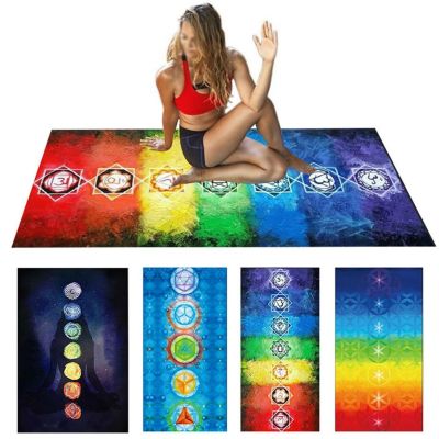 ✱✠ 7 Chakra Printed Portable Outdoor Picnic Carpet Yoga Mat Beach Towel Home Decor Health Yoga Training Accessories