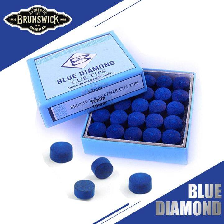 Blue Diamond Brunswick Snooker Cue Tip Billiards Stick Kit Tip 10Mm