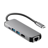 【⊕Good quality⊕】 bukan2581584811414 Usb C แท่นวางมือถือตัก Usb 3.0 Hdmi Rj45 Gigabit Pd Fealushon สำหรับ Macbook Samsung Galaxy S9/S8/S8type C ฮับด็อค Usb