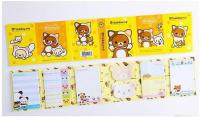 【Worth-Buy】 หมวกการ์ตูน Rilakkuma 6แผ่นบันทึกความจำพับได้ N ครั้งกระดาษแปะบันทึกความจำแผ่นกระดาษเมโมลายน่ารักเครื่องเขียน