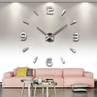 นาฬิกาควอตซ์แฟชั่นตกแต่งนาฬิกาแขวนผนังส่องสว่างที่เรียบง่าย3D นาฬิกาแขวนผนังสติ๊กเกอร์ติดกระจกทันสมัย Diy ตกแต่งสำหรับห้องนั่งเล่น GaryPenel