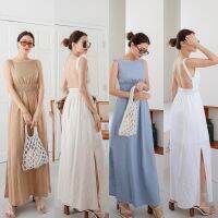 LINEN DRESS? (530฿ฟรีส่ง) ชุดเดรสเว้าหลัง แต่งสายและเอวเป็นเส้นยางยืดรอบตัว รุ่นนี้สวยดูดีใส่ง่ายมากๆค่า ตัวเดรสผ่าข้าง