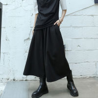 New Yamamoto dark black loose casual pants, versatile, lazy literature pants, trendy wide leg pants, skirt pants, large lady