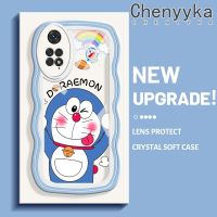 Chenyyka เคสสำหรับ Xiaomi MI Redmi Note 11 11S Poco M4 Pro 4G เคสเคสการ์ตูนโดราเอมอนน่ารักใหม่ มาการอนคลื่นขอบนุ่มเคสมือถือกันกระแทกแบบใสความคิดสร้างสรรค์เคสโปร่งใสกล้องถ่ายรูปซิลิกาเจลฝาครอบป้องกัน