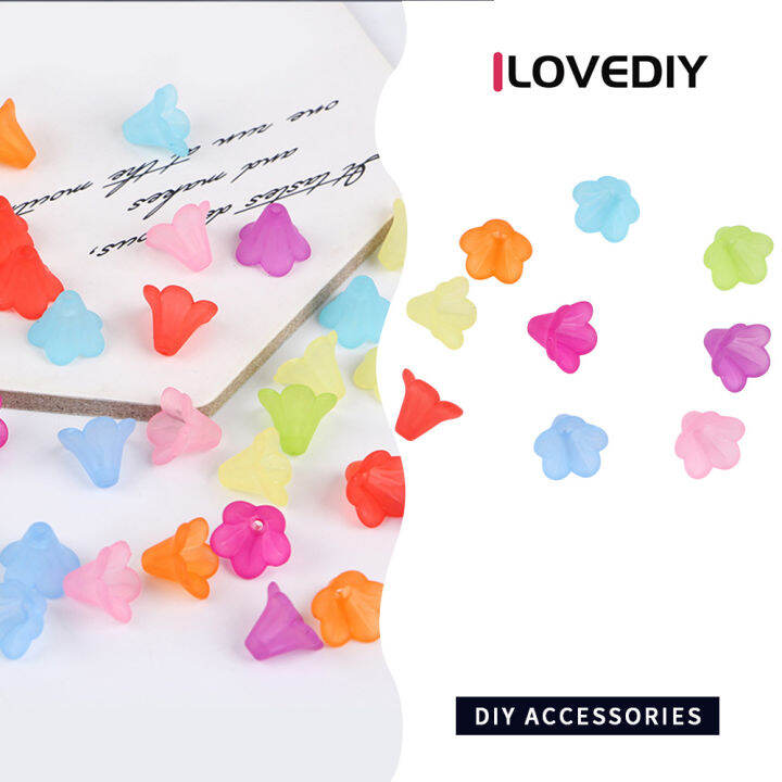 [ILOVEDIY] Fashion Acrylic Loose Spacer Frosted Plastic Flower Beads