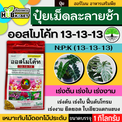 ออสโมโค้ท 1กิโลกรัม (สูตร 13-13-13) ใส่เพียงครั้งเดียว พืชได้รับปุ๋ยต่อเนื่องนาน 3เดือน