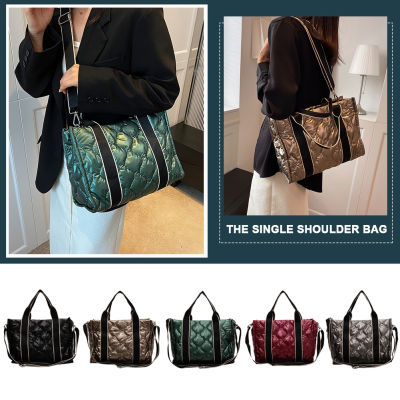 Autumn Winter Messenger Pouch Down Quilted Women Shoulder Handbags Large Capacity Designer Portable for Shopper Travel