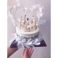 Feather Cake Decoration Cake Topper Decor Plug-in Accessories Color-White Pink Black 羽毛蛋糕装饰