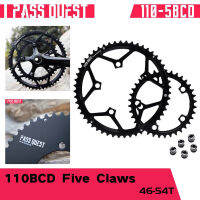 ผ่านเควส110BCD ห้ากรงเล็บ Chainring 2X เฟือง AERO รอบจักรยานถนนพับจักรยาน9-11ความเร็วกรวดอลูมิเนียมขี่จักรยาน Acc