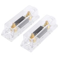 【YF】 X Autohaux 2pcs Transparent Car  Fuse With In-Line Holder Box Audio Video 60A 80A 100A 150A 200A 250A 300A ANL Fusible