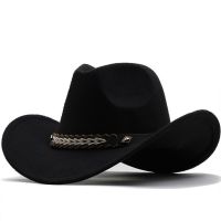 Cappello Da Cowboy Occidentale Cavo In Lana Da Uomo Semplice Da Donna Con Cintura Di Modna Signore Cowbrero Cowgirl Toca Sombrero Cap