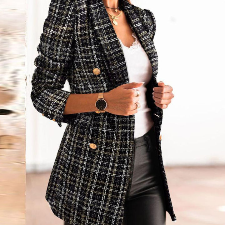 new-thin-suit-ladies-long-sleeved-blazer-casual-double-breasted-check-blazer-slim-fit-office-lady-elegant-chic-jacket-streetcoat