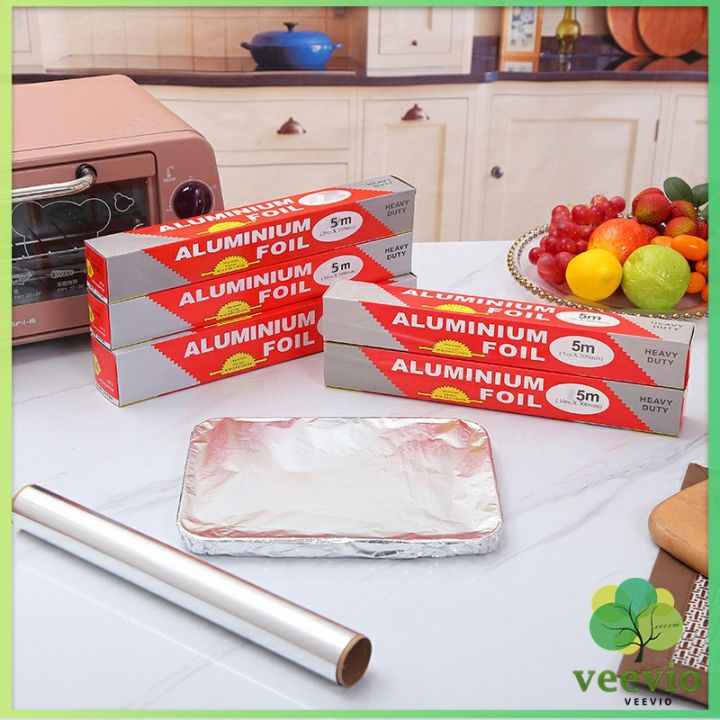 veevio-ฟอยล์อบ-อุปกรณ์เบเกอรี่-อลูมิเนียมฟอยล์-ฟอยล์ห่ออาหาร-มีใบเลื่อยไว้ฉีก-baking-foil-มีสินค้าพร้อมส่ง