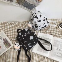 Spot Backpack Ins Super Popular Cute Ol Commuter Small Cosmetic Bag Cow Texture Canvas Student All-Match Schoolbag