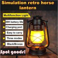 ☼ Portable retro lantern rechargeable kerosene lamp LED camp light emergency tent wrought iron ornaments dimmableLentera mudah alih lampu minyak tanah yang boleh dicas semula kem LED kecemasan khemah perhiasan besi tempa dimalapkan