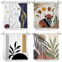 【CW】◙✲▲  Abstract Boho Shower Curtain Polyester Curtains Leaves